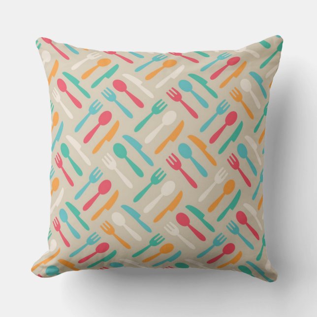 Kitchen pattern 3 throw pillow (Front)