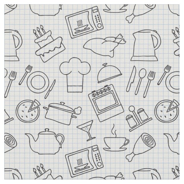 Kitchen Pattern 4 Fabric (Close Up)