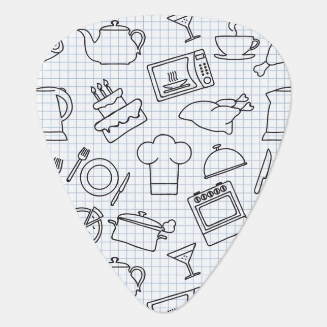 Kitchen Pattern 4 Guitar Pick (Front)