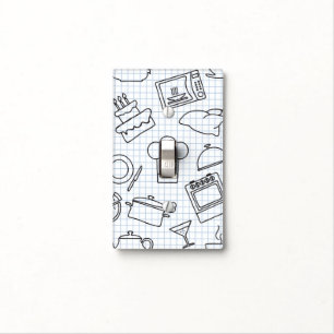 Kitchen Pattern 4 Light Switch Cover