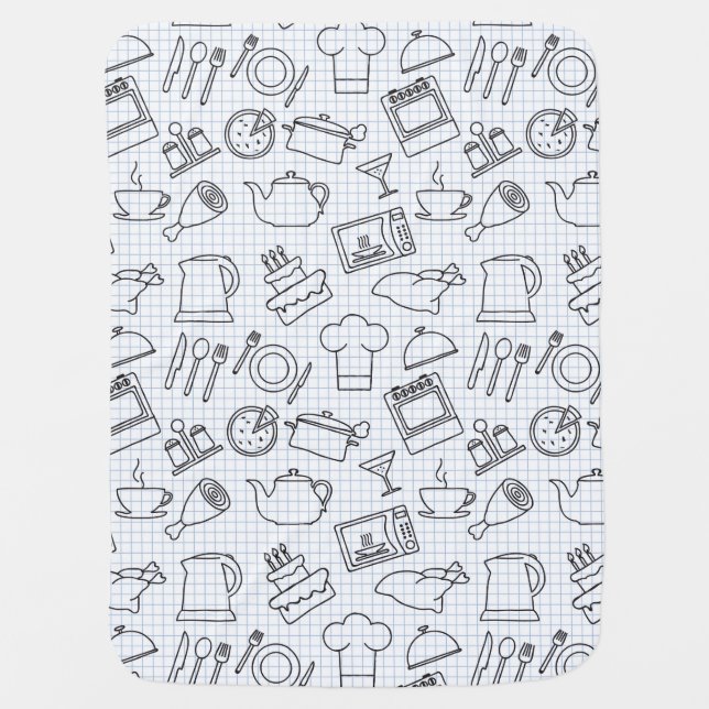 Kitchen Pattern 4 Receiving Blanket (Front)