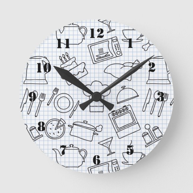 Kitchen Pattern 4 Round Clock (Front)