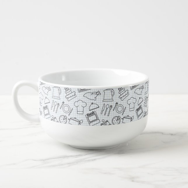 Kitchen Pattern 4 Soup Mug (Right)