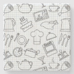 Kitchen Pattern 4 Stone Coaster