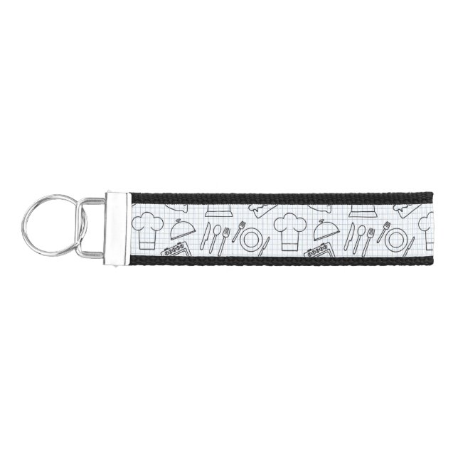 Kitchen Pattern 4 Wrist Keychain (Keys on Left)