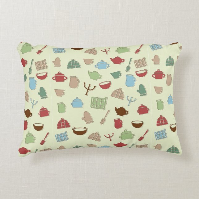 Kitchen pattern accent pillow (Front)