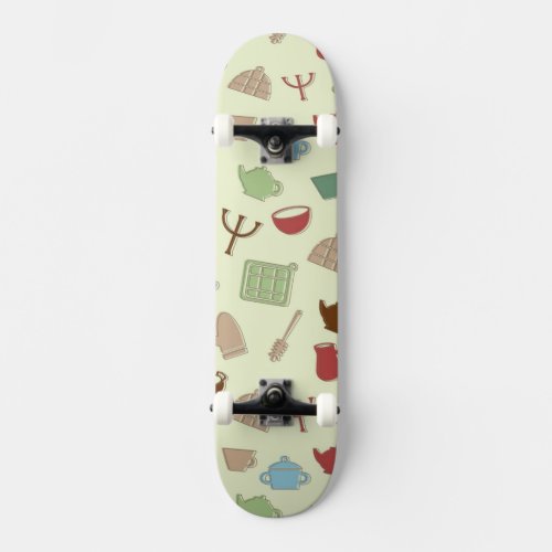 Kitchen pattern skateboard deck