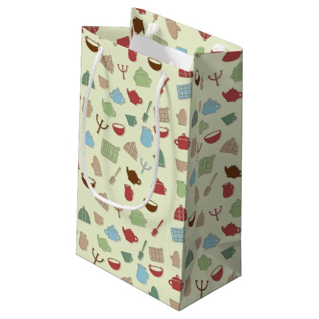 Kitchen pattern small gift bag (Back Angled)
