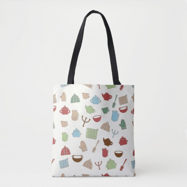 Kitchen pattern tote bag (Front)