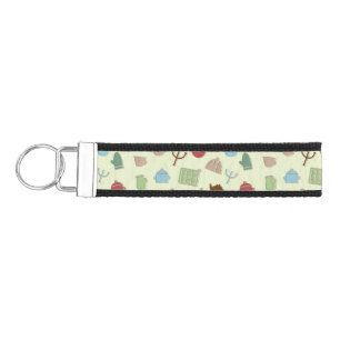 Kitchen pattern wrist keychain