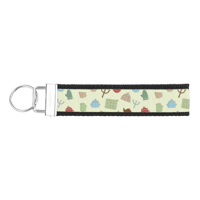Kitchen pattern wrist keychain (Keys on Left)