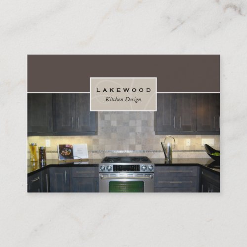 Kitchen Photo Business Card Taupe
