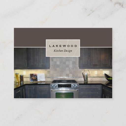 Customizable Kitchen Photo Business Card Taupe