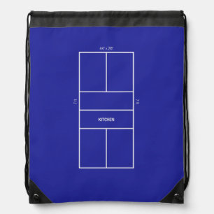 Kitchen Pickleball Court Diagram Drawstring Bag
