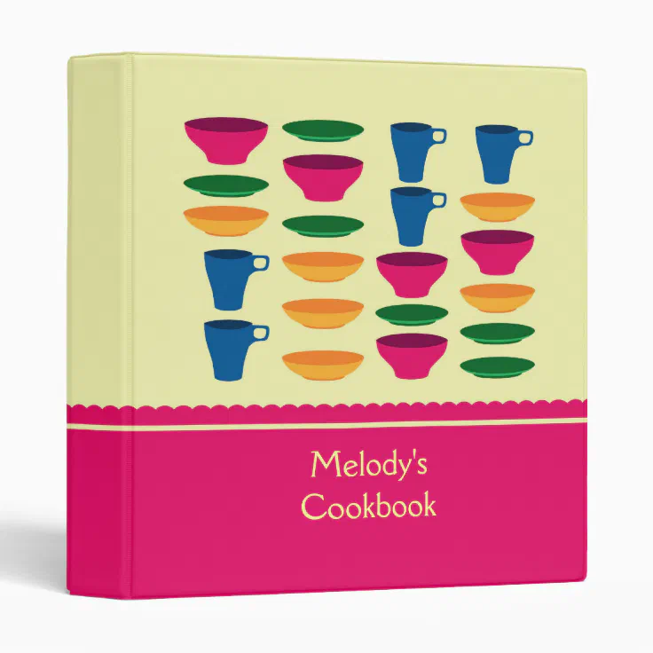 Kitchen Plates and Cups Avery Binder | Zazzle