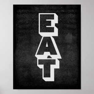 kitchen poster bold text on distressed gray