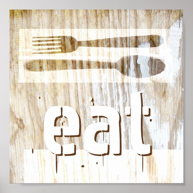 kitchen poster rustic chic typography (Front)