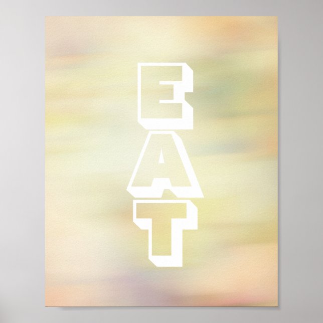 kitchen poster with text eat pastel typography (Front)