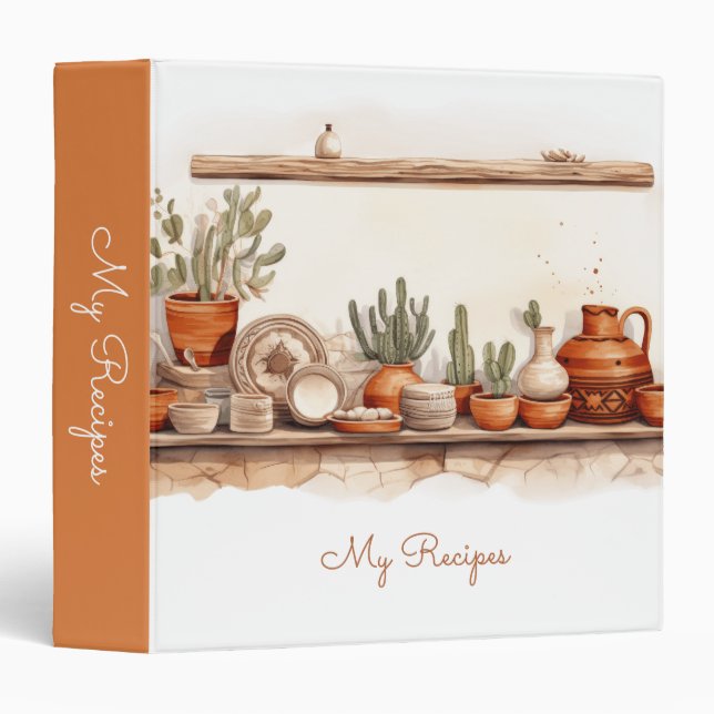 Kitchen Pottery Recipes 3 Ring Binder (Front/Spine)