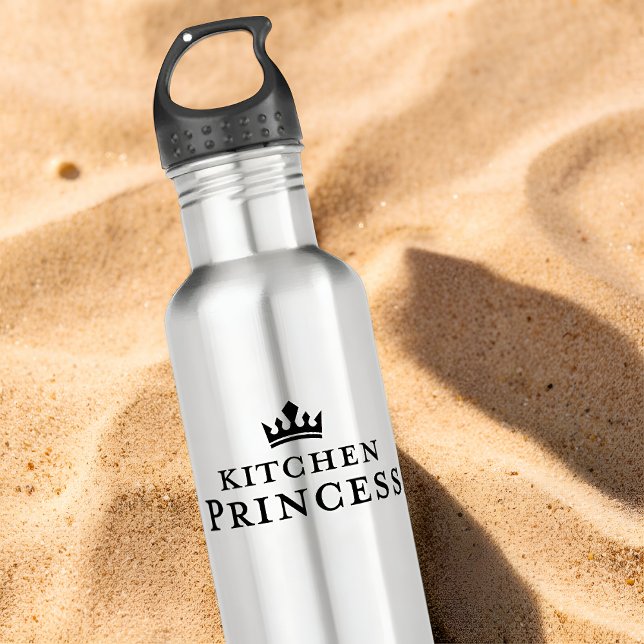 Kitchen Princess Pickleball Cute Crown Gift Stainless Steel Water Bottle (Creator Uploaded)