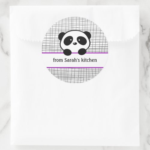 Kitchen Purple Black Panda Canning Stickers