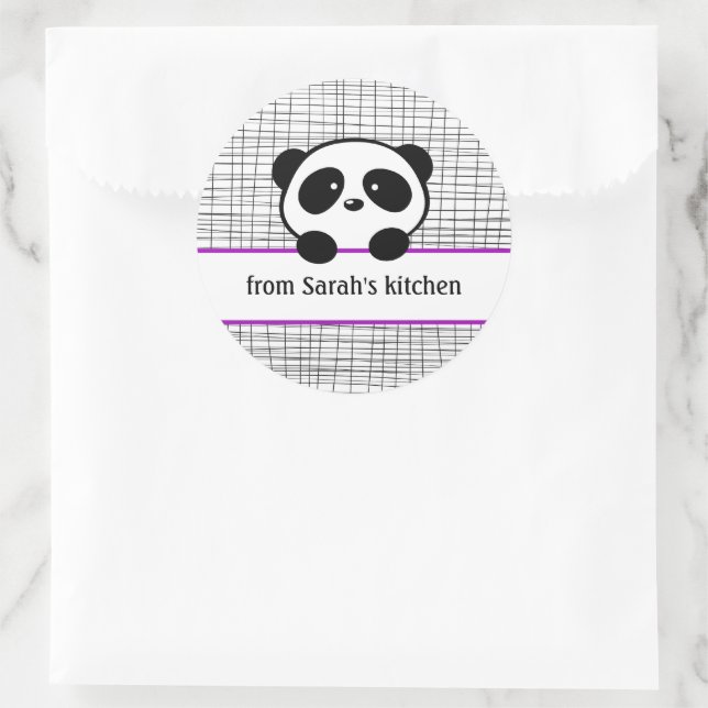 Kitchen Purple Black Panda Canning Stickers (Bag)