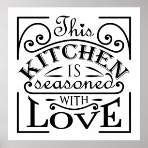 Kitchen quote design. poster