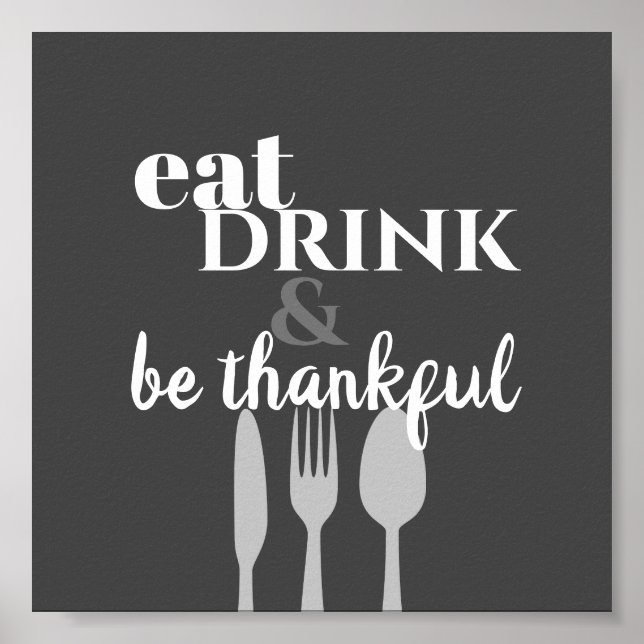 kitchen quote word art modern style eat poster (Front)
