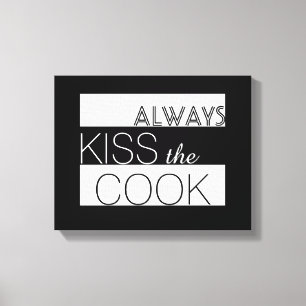 kitchen quote wrapped canvas bold black and white print