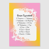 Kitchen Recipe Equivalents Floral Fridge Magnet (Front)