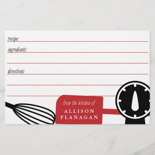 Kitchen Recipe Stationery