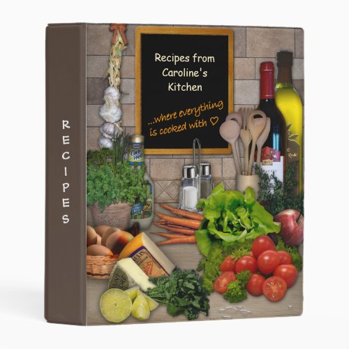 Kitchen Recipes Collection with Your Name Mini Binder