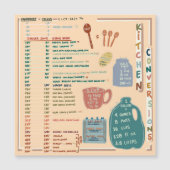 Kitchen Reference Cheat Sheet (Front)