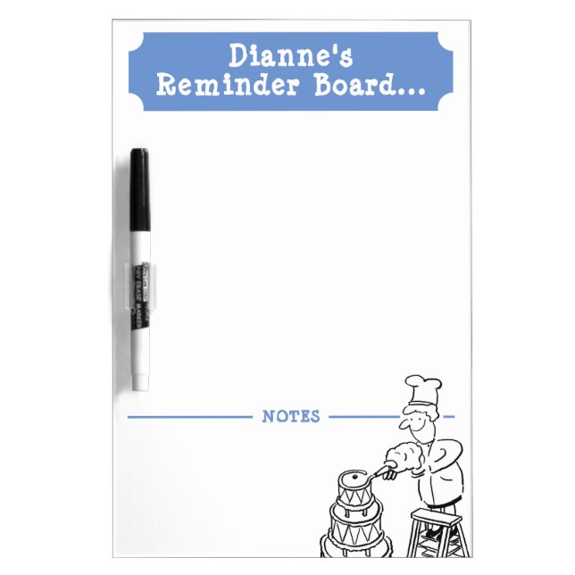 Kitchen Reminders & Notes Dry Erase Board (Front)