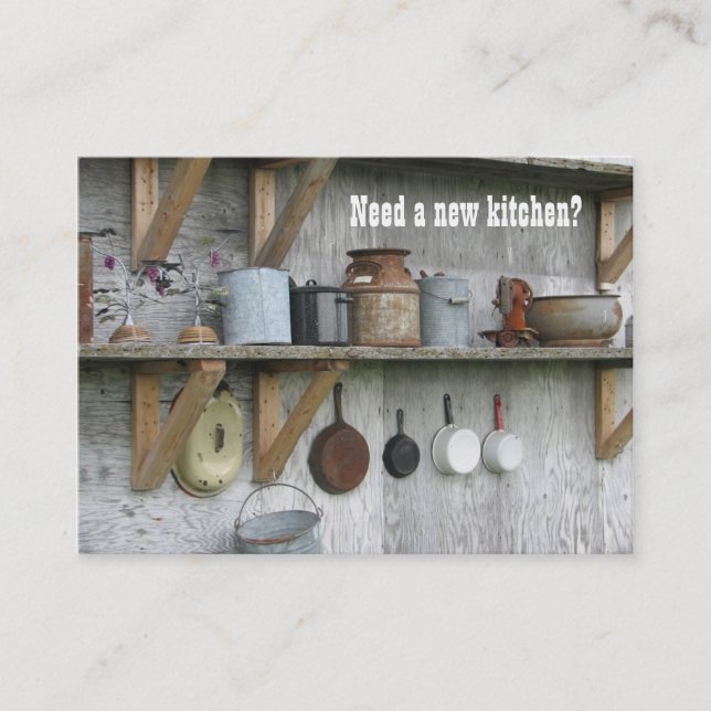 Kitchen Remodel Vintage Business Card (Front)