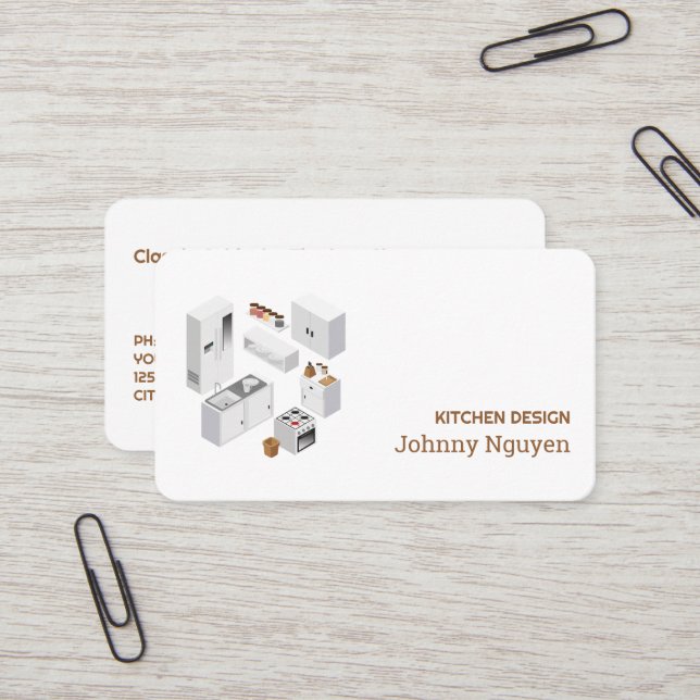 Kitchen Remodeling Cabinets Business Card (Front/Back In Situ)