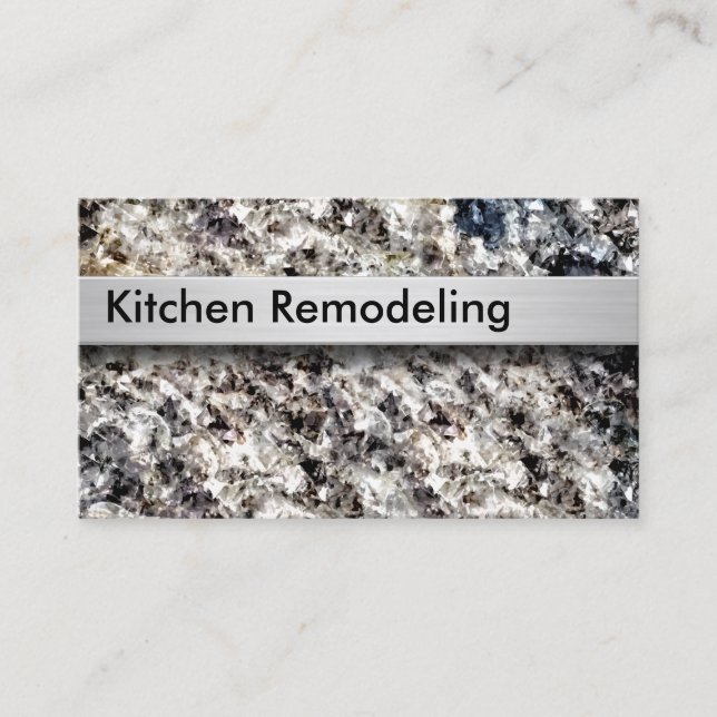 Kitchen Remodeling Stone Backgound Business Card (Front)