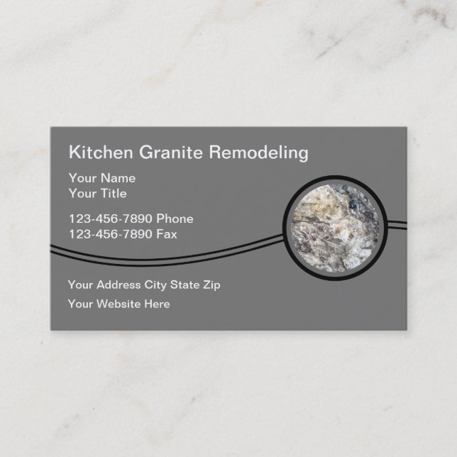 Kitchen Remodeling Stone Business Cards (Front)
