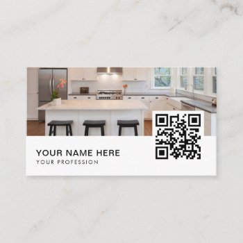 Kitchen Renovations Slogans Business Card Qr Code by _PixMe_ at Zazzle