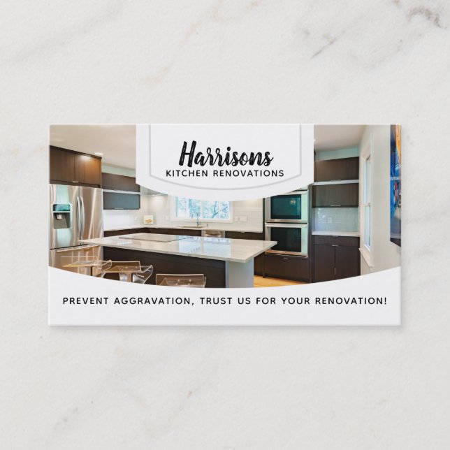 Kitchen Renovations Slogans Business Cards (Front)