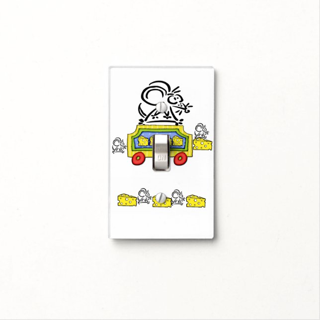 Kitchen Restaurant Light Switch Cover Mouse Cheese (In Situ)