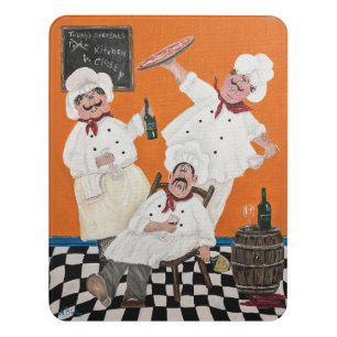 Kitchen room wall sign fat chefs pizza and wine