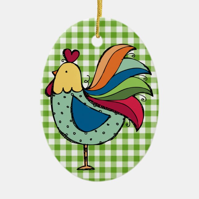Kitchen Rooster - SRF Ceramic Ornament (Front)