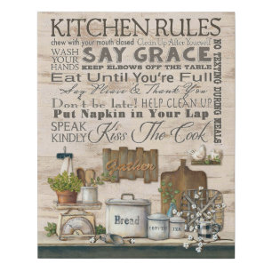 Kitchen Rules Inspirational & Motivational Faux Canvas Print