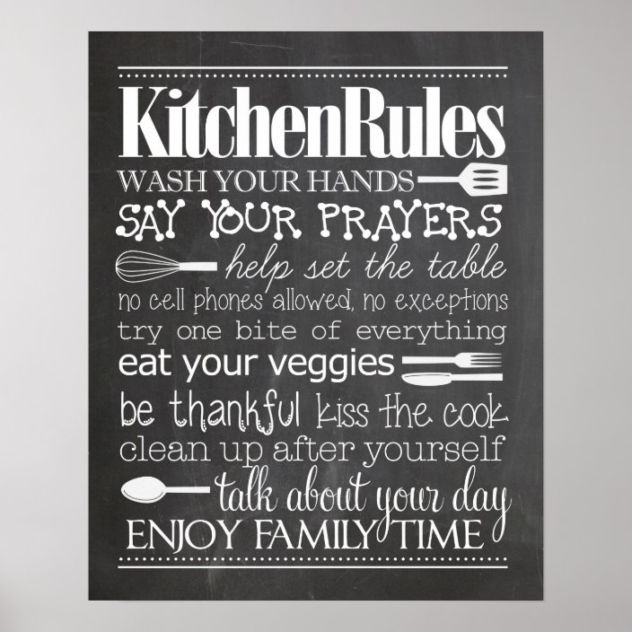 Kitchen Rules Poster | Zazzle.com