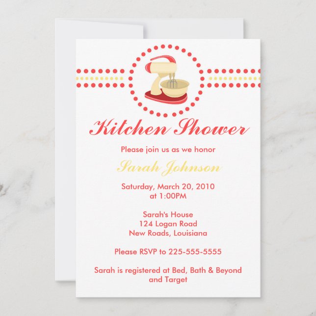Kitchen Shower Invitation (Front)