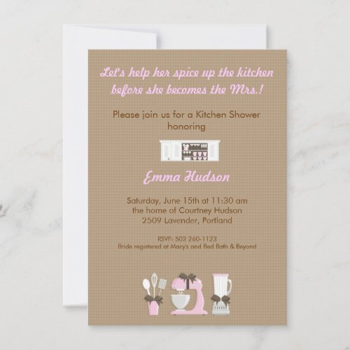 Kitchen Shower Invites