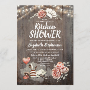 Kitchen Shower - Rustic Country Bridal Shower Invitation