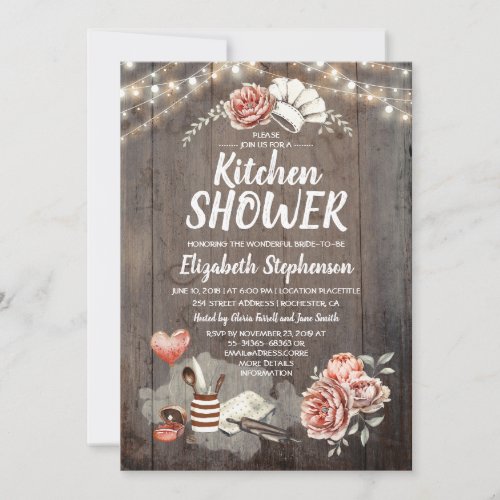 Kitchen Shower _ Rustic Country Bridal Shower Invitation