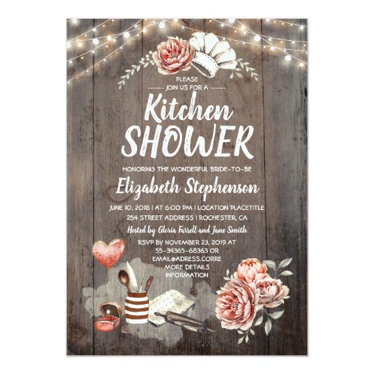 Kitchen Shower Rustic Country Bridal Invitation Zazzle